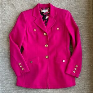 Kasper Fuchsia Blazer with Funky Patterned Lining sz 4